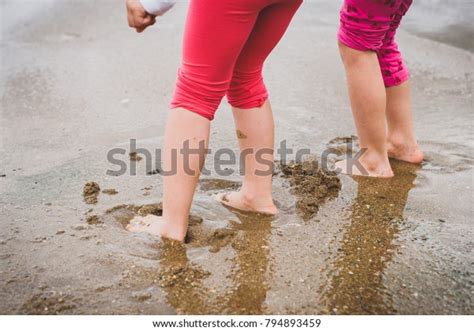 Children Playing Barefoot Sandy Beach Atlantic Stock Photo 794893459 ...