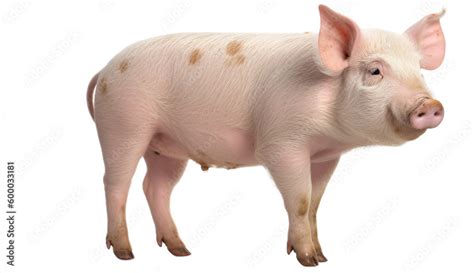 pig isolated on transparent background cutout image Stock Illustration ...