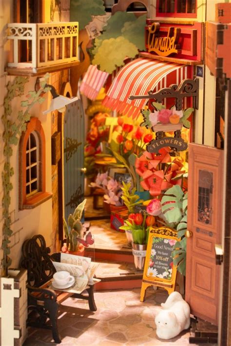 robotime rolife floral corner book nook met verlichting tgb doezelfnl