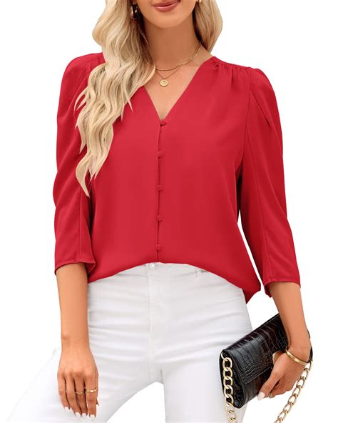 red blouse women