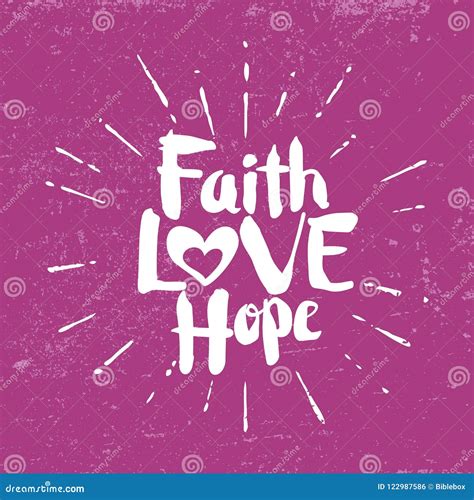Faith Love Hope. Lettering Illustration Stock Vector - Illustration of