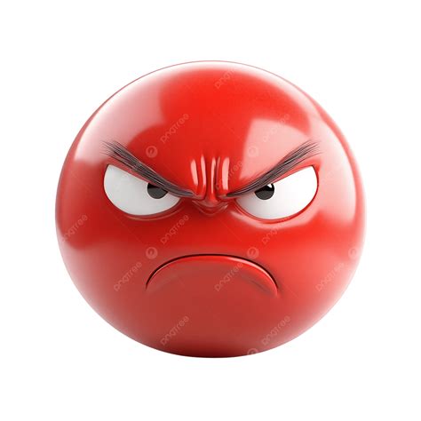 Angry Red Emoji Face Expression For Emotion Icon And Reaction Sticker