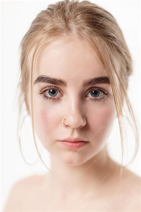 Premium Photo | Pretty cute teen girl with bare shoulders isolated on