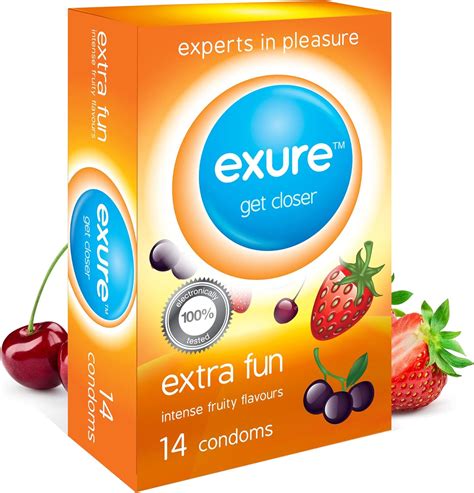Exure 14pk Flavoured Condoms Multipack - Strawberry, Cherry