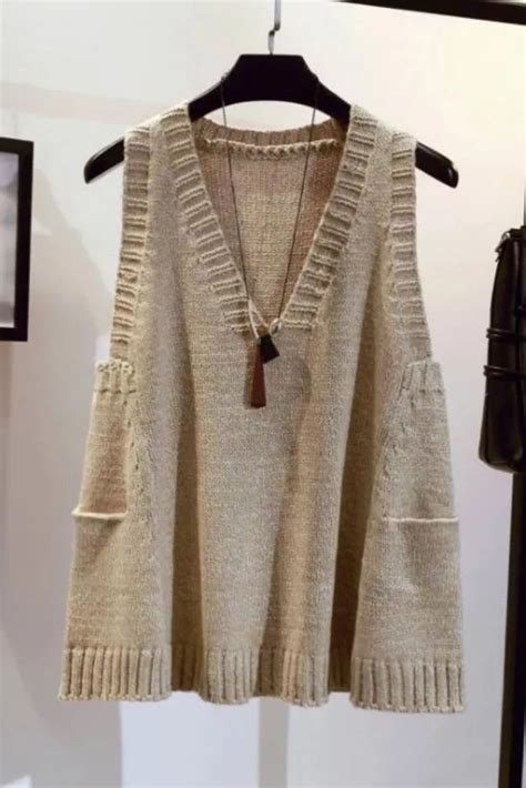 Fashion Casual Autumn Loose A-line Sweater Vest | Tejidos de moda ...