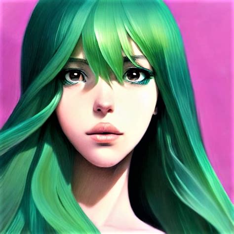 Green Haired Girl Free Stock Photo - Public Domain Pictures