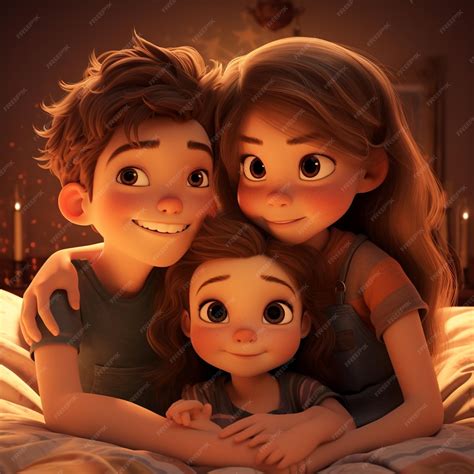 Premium AI Image | Siblings Love Animation