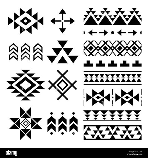 Navajo print, Aztec pattern, Tribal design elements Vector folk ...