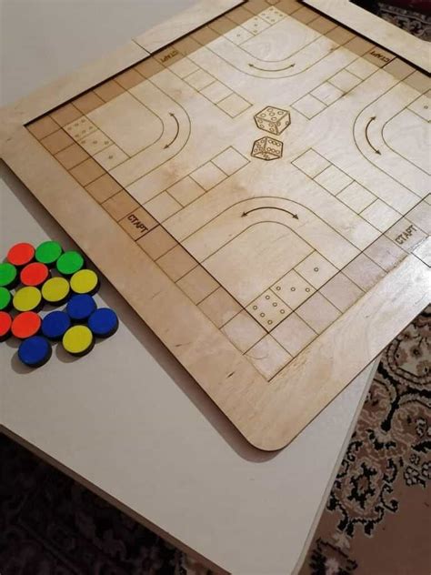 board game layout wooden board game engraving design vector file