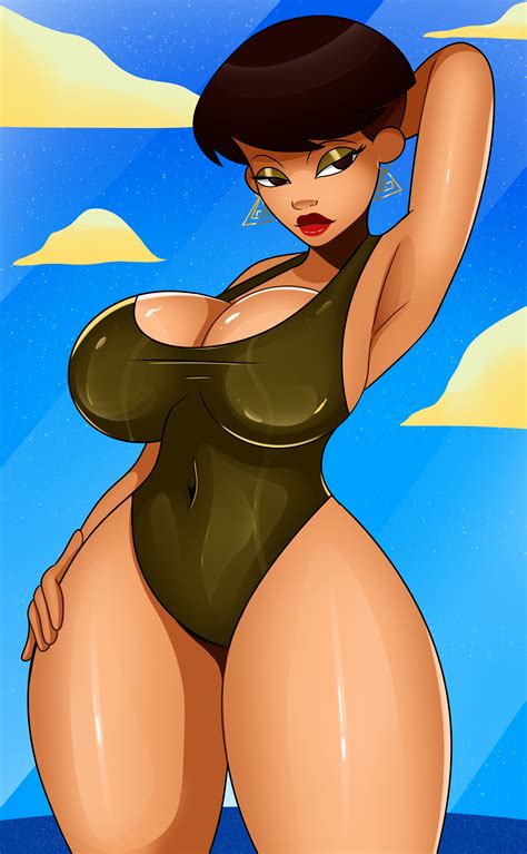 Rule 34 - beach bebe's kids big breasts brown hair dark skin jamika