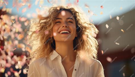 Premium Photo | A woman with blonde hair is smiling and smiling