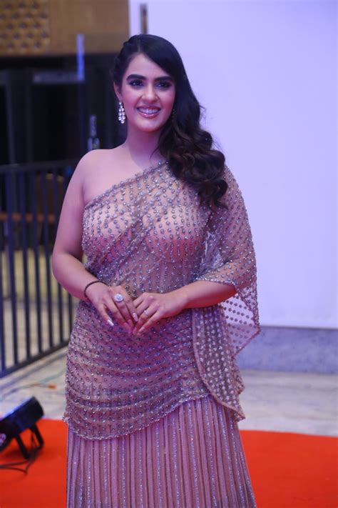 Kavya Thapar stills at Bichagadu 2 movie pre release