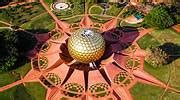 Aerial view of Auroville, India - Search