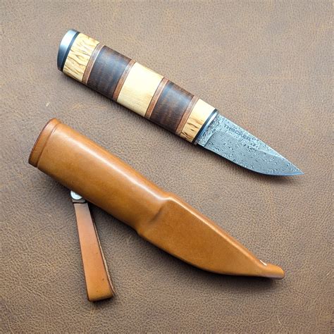 thacker knives  traditional damascus puukko