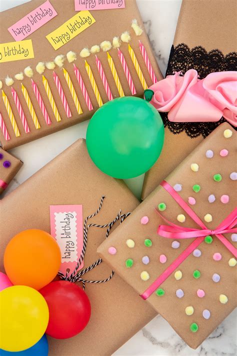 Diy Birthday Wrapping Paper, Brown Paper Wrapping, Pretty Gift Wrapping ...