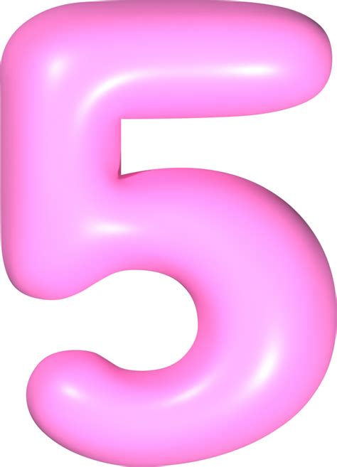 The Number Five In Pink