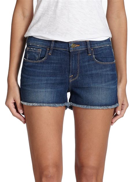 women's blue jean shorts