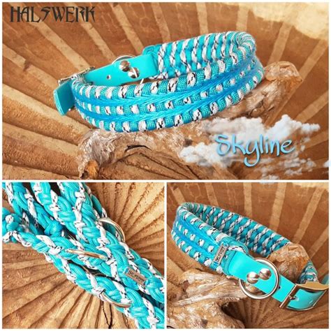 Skyline breites weiches Hundehalsband fellschonend | Paracord halsband ...