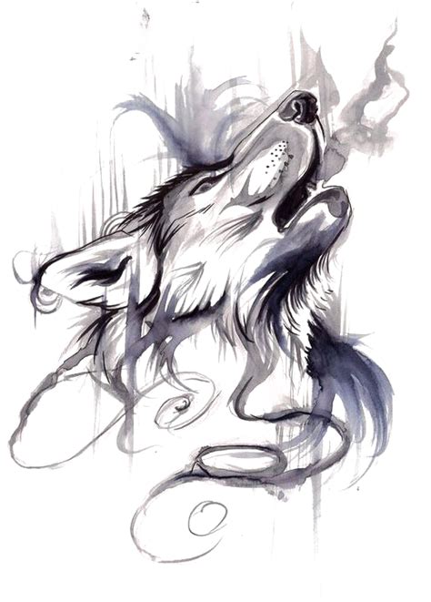 gray tattoo flash wolf ink drawing transparent hq png  freepngimg