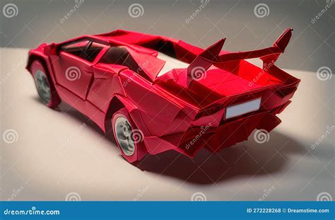 Origami Paper Model of a Red Car. Stock Illustration - Illustration of origami, bumper: 272228268