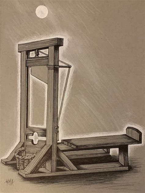 Guillotine French Revolution 9x12 Original Ink Drawing - Etsy