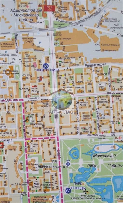 Подробная настенная карта Московского района.