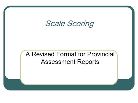 scale scoring powerpoint    id