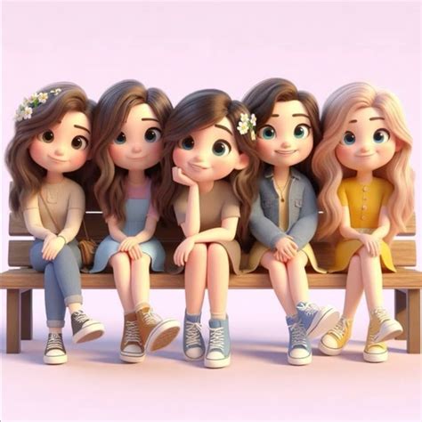 bestie  friend group pictures cartoon   cute cartoon