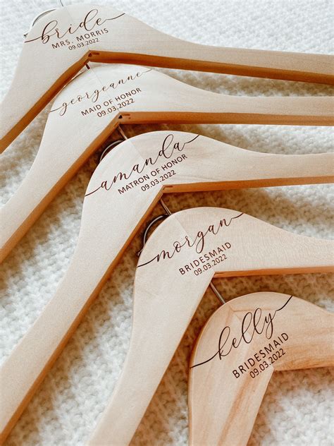 Engraved personalized bridesmaid hangers wedding hanger wooden engraved