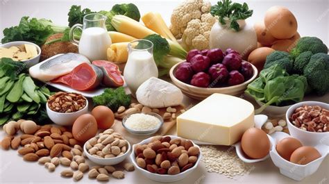 Premium Photo | Foods High in Calcium for bone health muscle ...