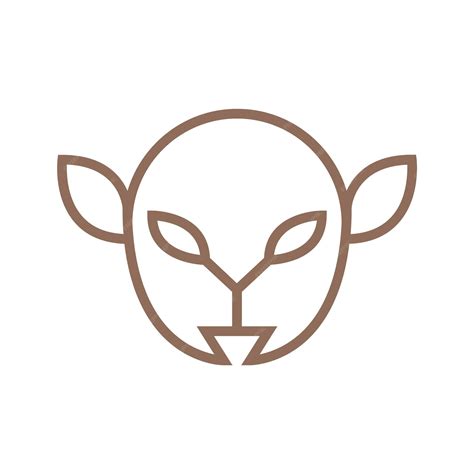 premium vector  sheep head   green ears