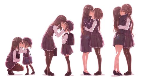 Age difference yuri kissing, growing up [Original] : r/yuri
