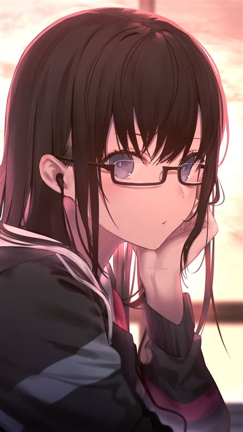 Cute Anime Girl With Glasses Wallpapers - Wallpaper Cave