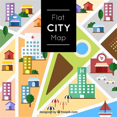 vector flat city map design