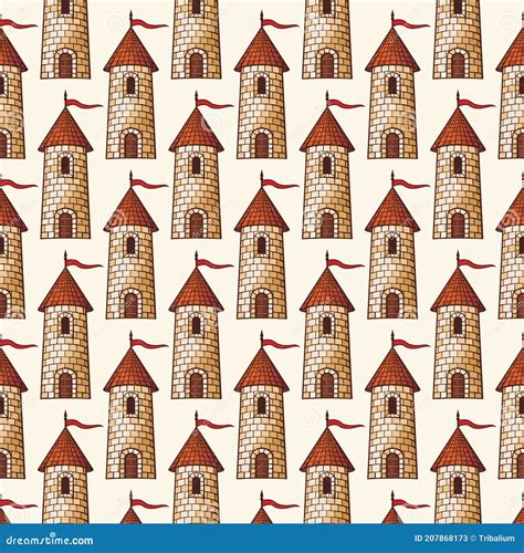 background pattern   tower stock vector illustration  masonry