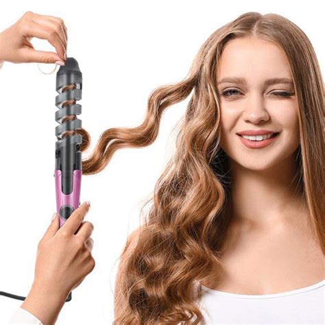 Holloyiver Rotating Hair Curling Iron, Ceramic Auto Hair Curler for Big