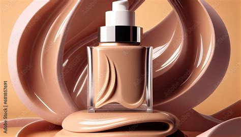 liquid makeup foundation bottle cosmetic cream splashd rendering