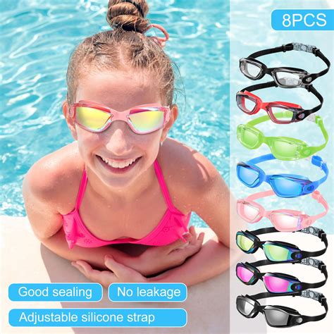 Snapklik.com : Konohan 8 Pack Kids Goggles Swim Goggles For Adult Kids Swimming Glasses Anti Fog