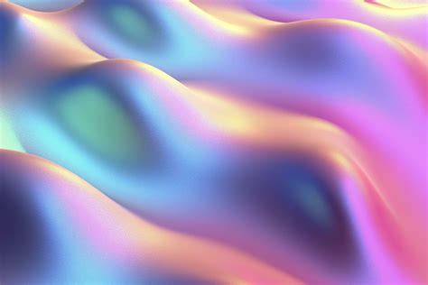 Gradient holographic Iridescent waves, frosted glass, soft textured