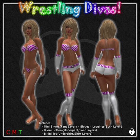 Second Life Marketplace - Kelly Kelly - Pink & White Wrestling Attire