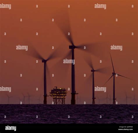 Wind turbines in sea Stock Photo - Alamy