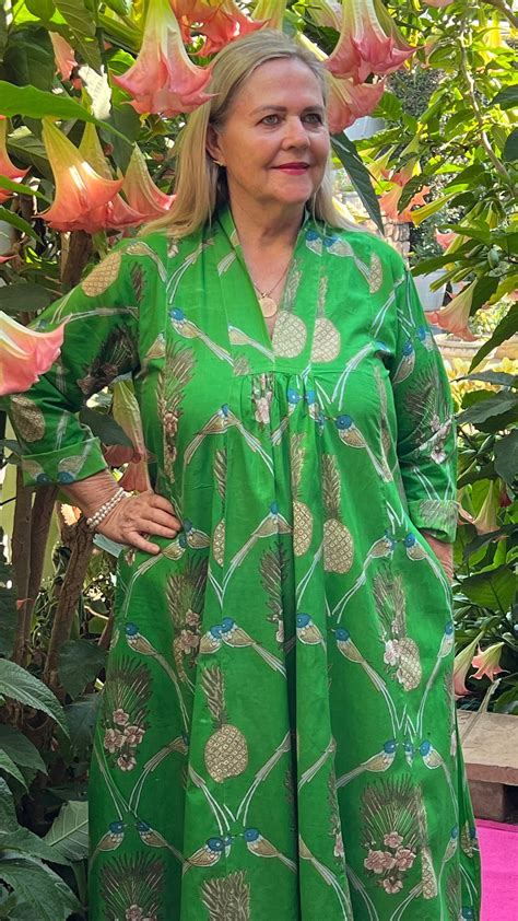 Rori Rose Dress - Bright Green Pineapple Love Birds – Gypsey Rose