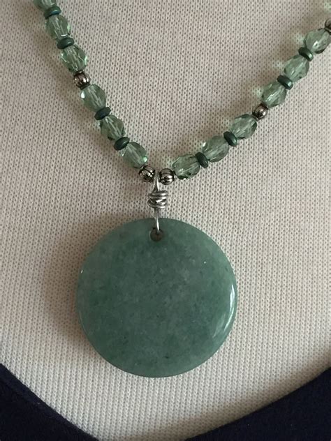 Green Aventurine Pendant, Aventurine Jewelry, Light Green, Gemstone ...