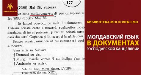 Молдавский язык в документах господарской канцелярии