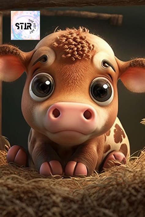 Pin by StirThePotArt on Cow Art | Cute baby animals, Baby cows, Cows funny