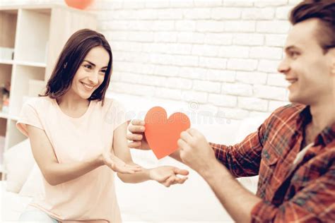 Beautiful Couple Together on Valentine`s Day. Stock Image - Image of ...