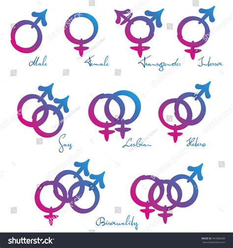 Lgbt Symbols Gender Identity Sexual Orientation Stock Vector (Royalty