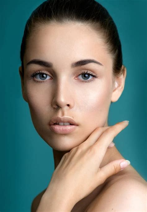 Beautiful Young Woman with Clean Perfect Skin Stock Photo - Image of ...