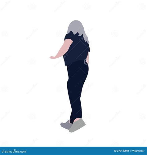 Image of a Woman on the Street. 2D Image of a Person for Use As an