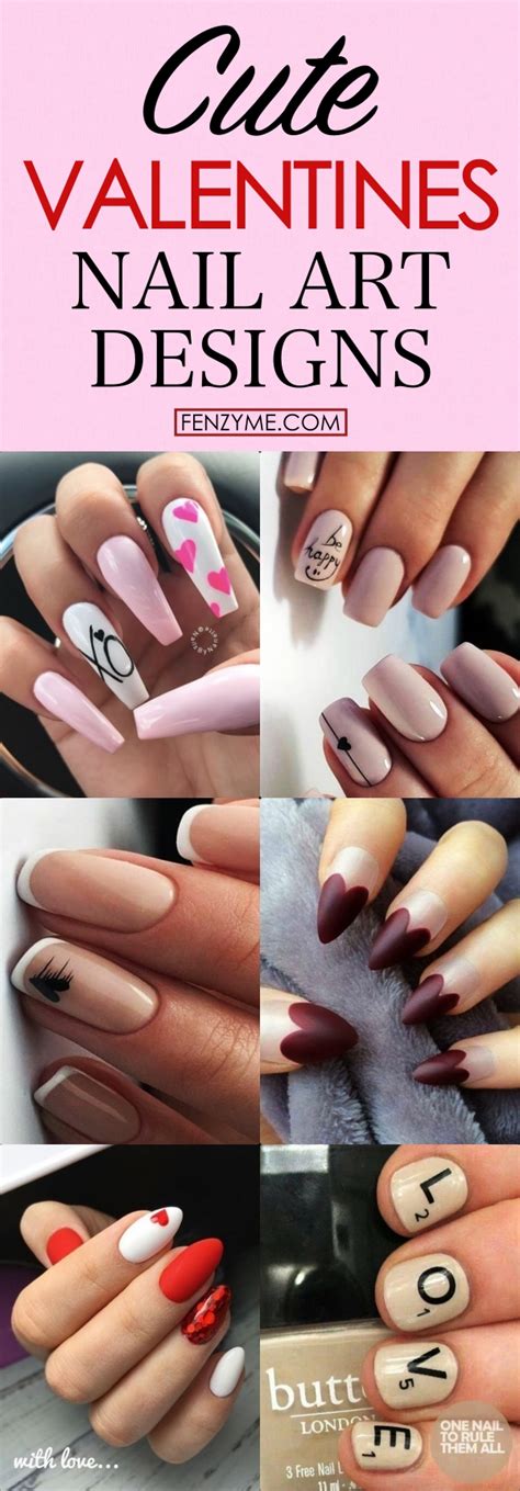 70 Cute Valentine Nail Art Designs for 2019 - Fashion Enzyme